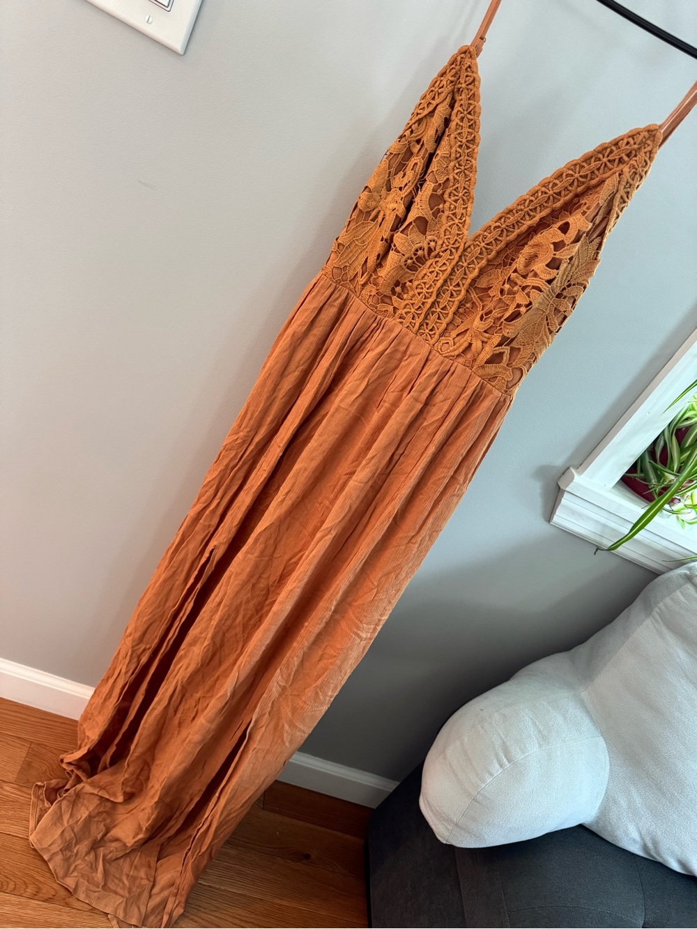 ILLA ILLA Rust Orange Gauze Maxi Skirt Dress